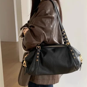 Women Large Capacity Sheepskin Genuine Leather Totes Casual Handbag Travel Bag Office Lady Work Shoulder Bag Strap Crossbody Bag
